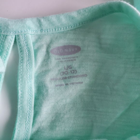 Old Navy Girl's Lace Panel Tunic with 3/4 Sleeves, Aqua, L - Picture 3 of 7